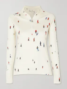 Printed stretch-jersey top