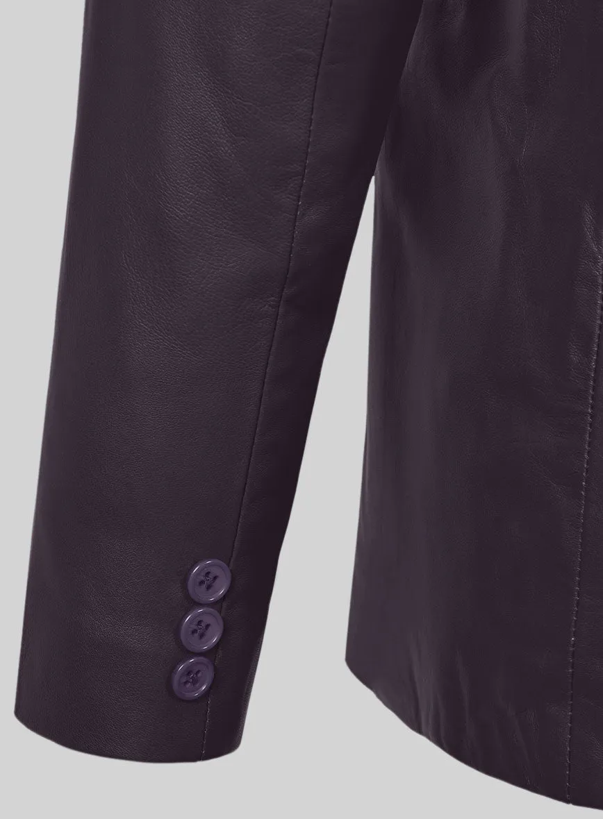 Purple Leather Pea Coat