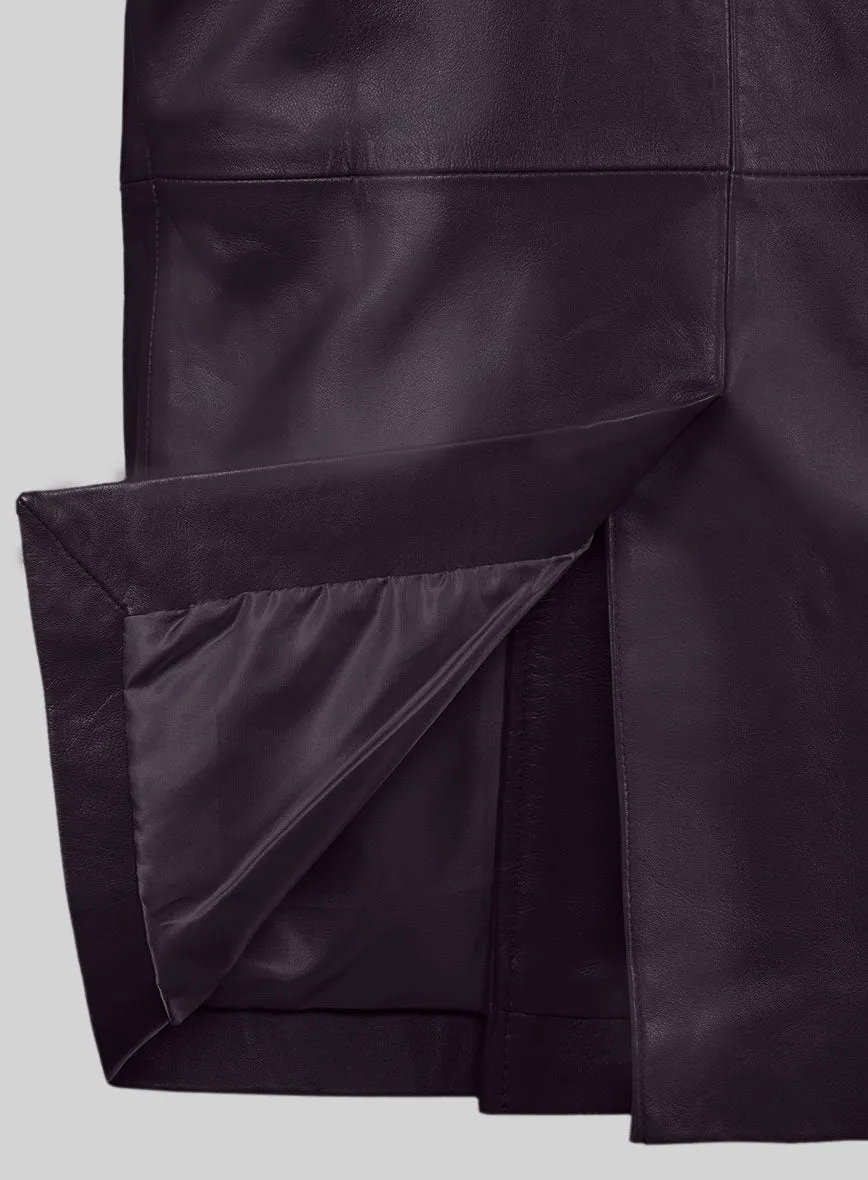 Purple Leather Pea Coat