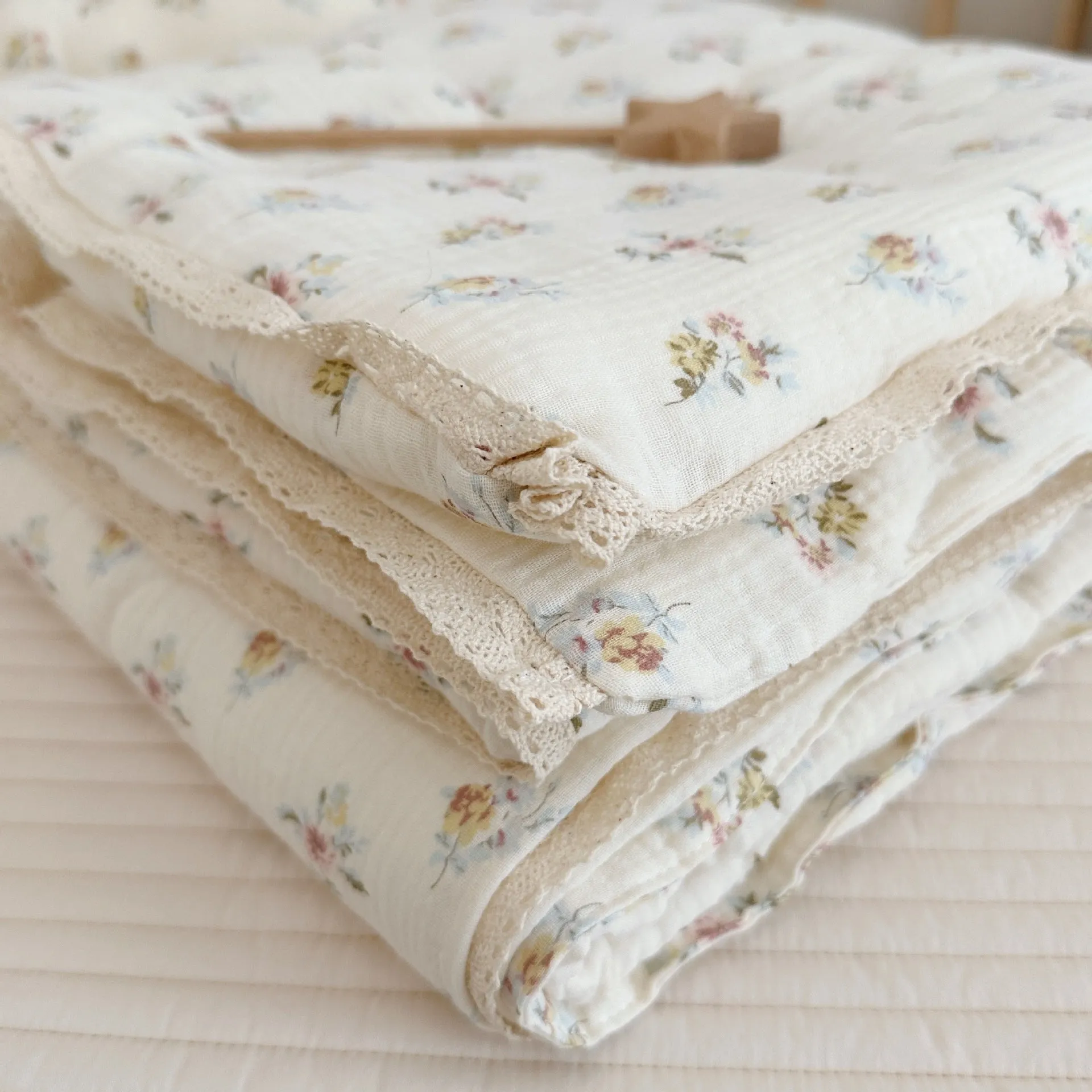 Quality Cotton Baby Quilts in Earthy Vintage Floral