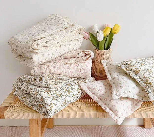 Quality Cotton Baby Quilts in Earthy Vintage Floral