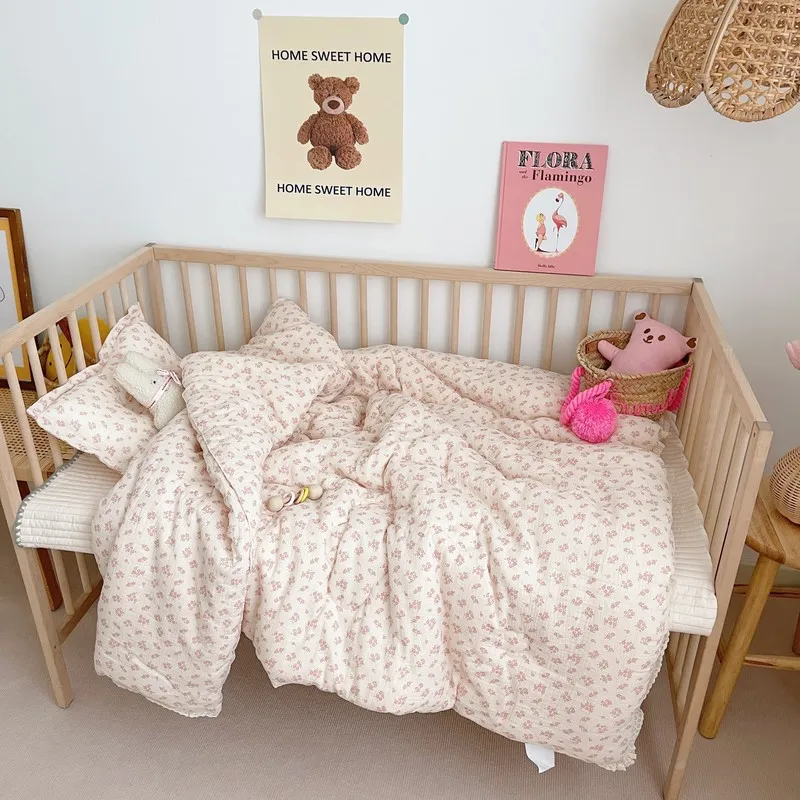 Quality Cotton Baby Quilts in Earthy Vintage Floral
