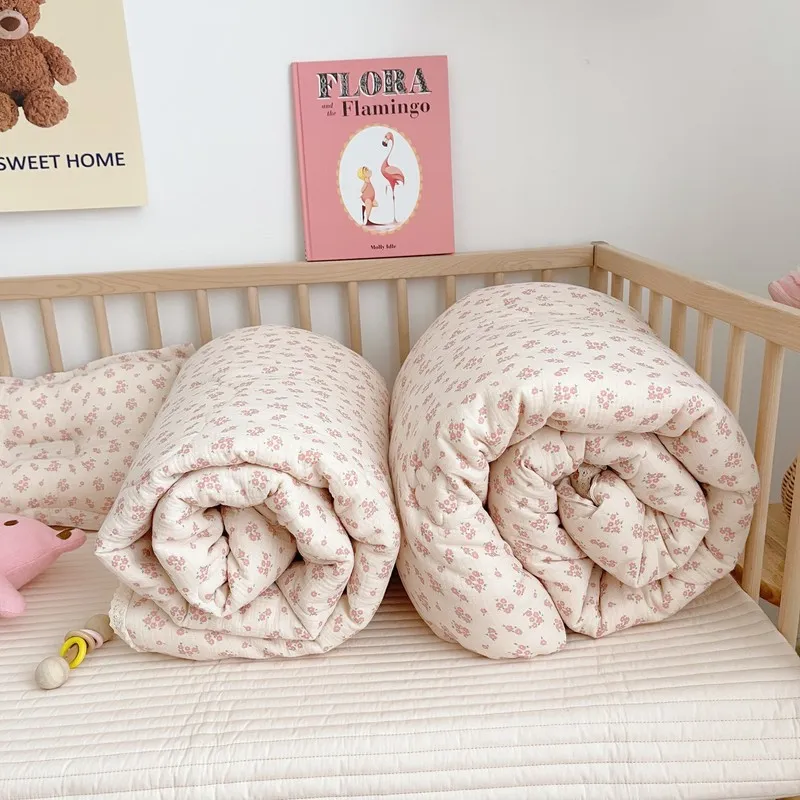 Quality Cotton Baby Quilts in Earthy Vintage Floral