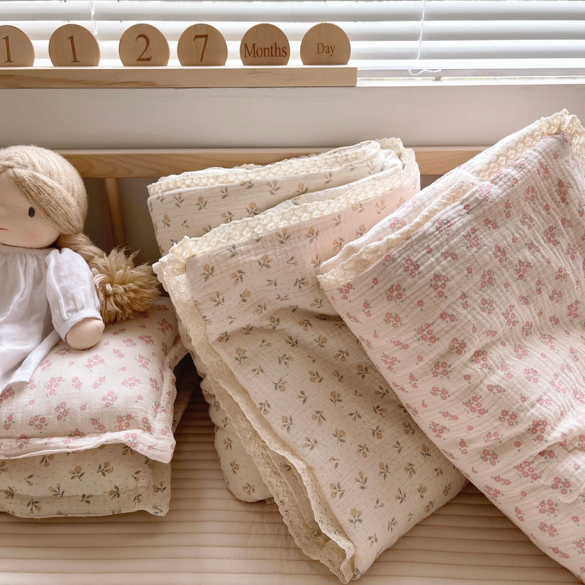 Quality Cotton Baby Quilts in Earthy Vintage Floral