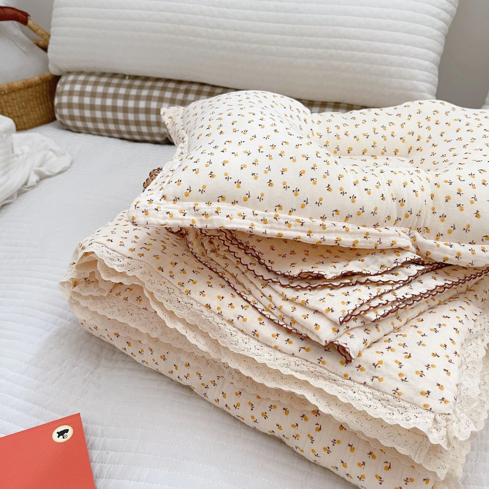 Quality Cotton Baby Quilts in Earthy Vintage Floral