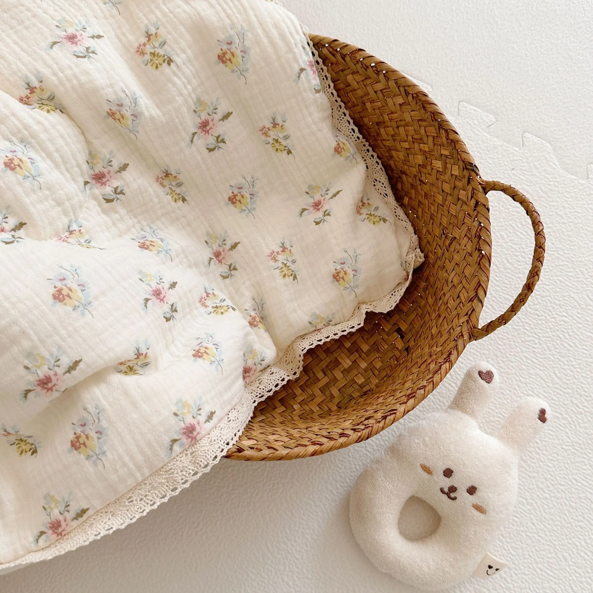 Quality Cotton Baby Quilts in Earthy Vintage Floral