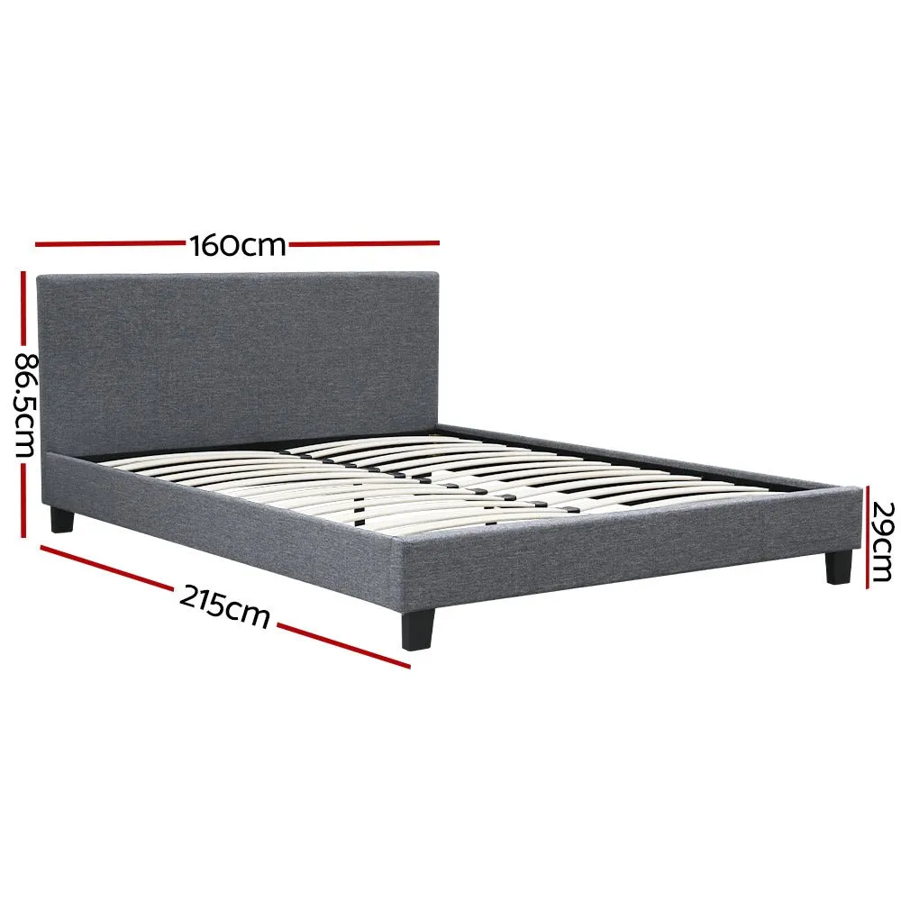 Queen Package | Coogee Bed Frame Grey & Bonita Euro Top Mattress (Medium Firm)