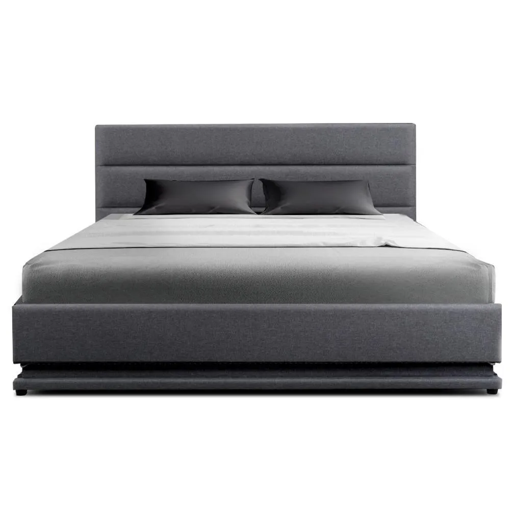 Queen Package | Henley LED Storage Bed Grey & Bonita Euro Top Mattress (Medium Firm)