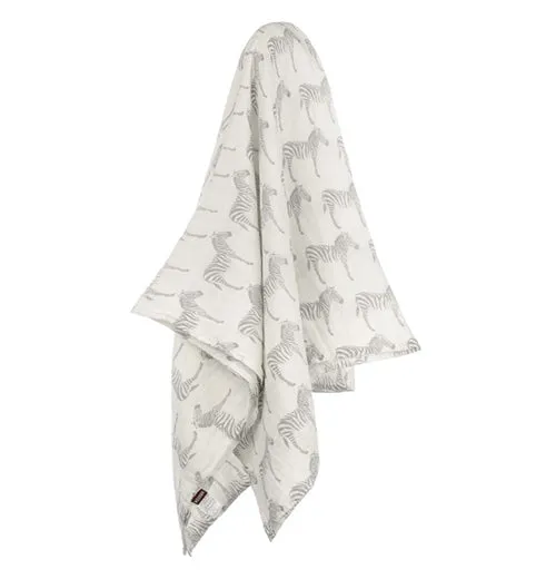 "Grey Zebra" Bamboo Swaddle
