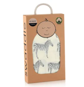 "Grey Zebra" Bamboo Swaddle