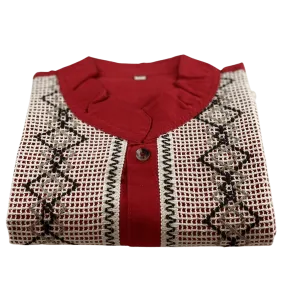 Red Guayabera Shirt