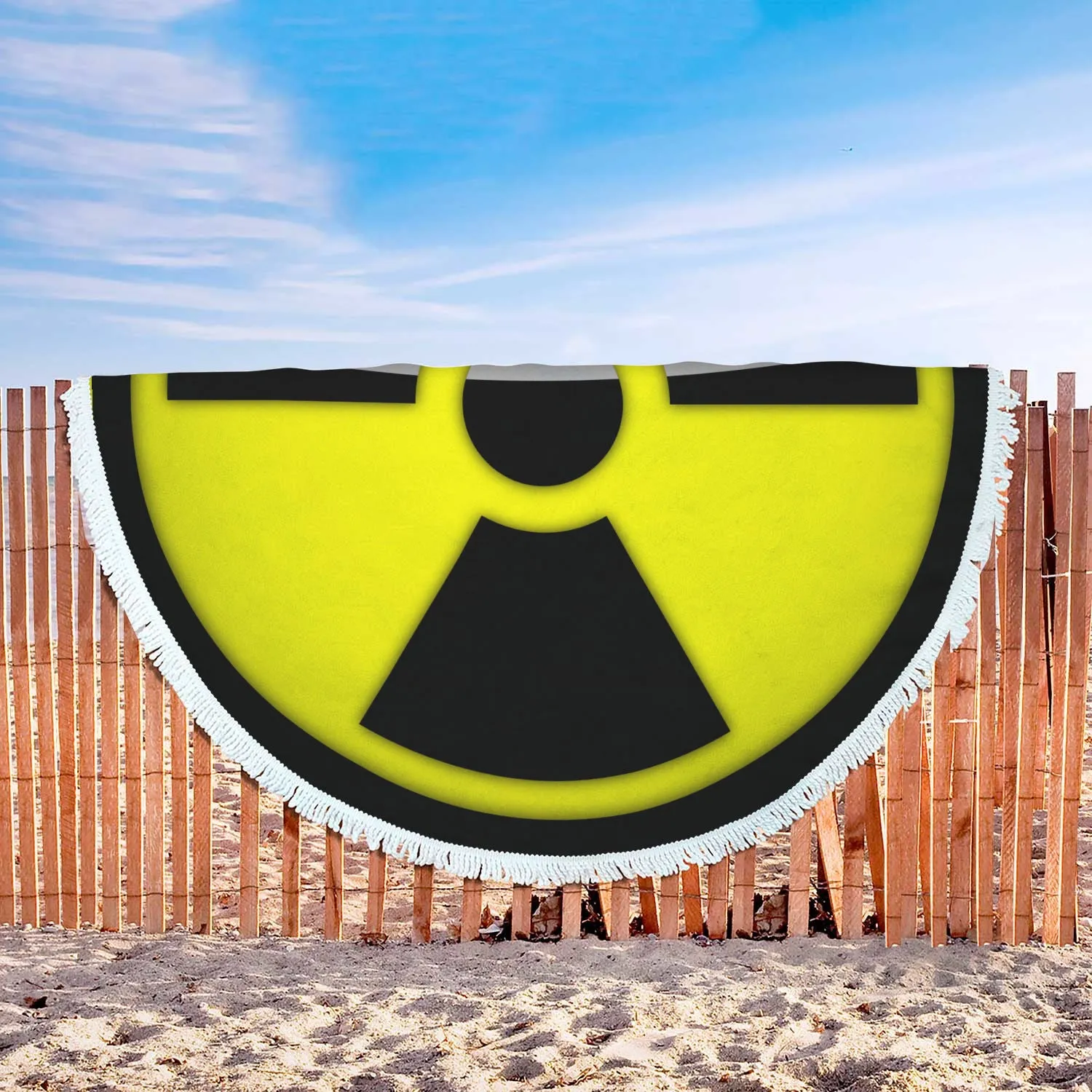 Round Beach Blanket Radiation Warning Symbol