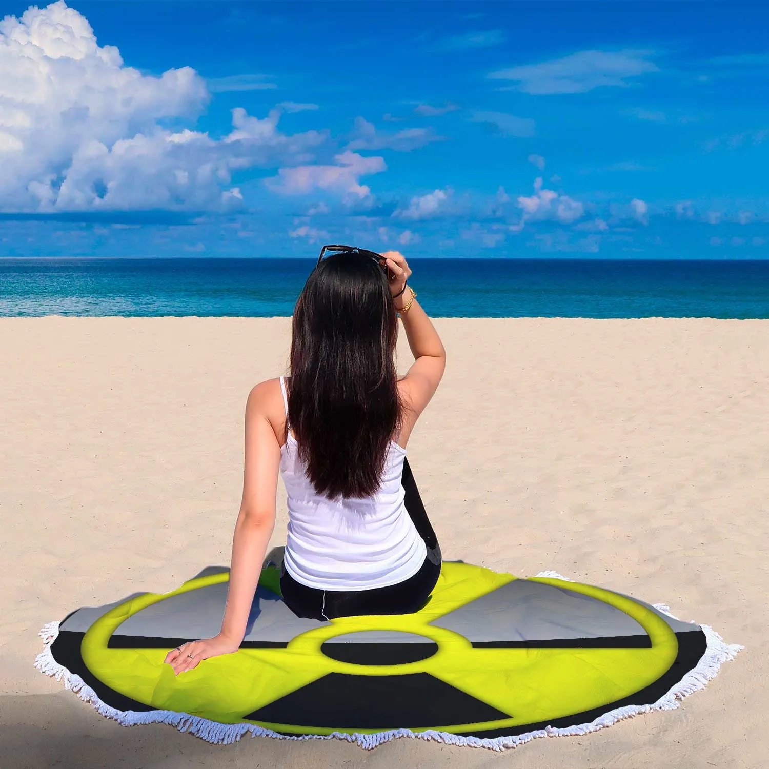Round Beach Blanket Radiation Warning Symbol