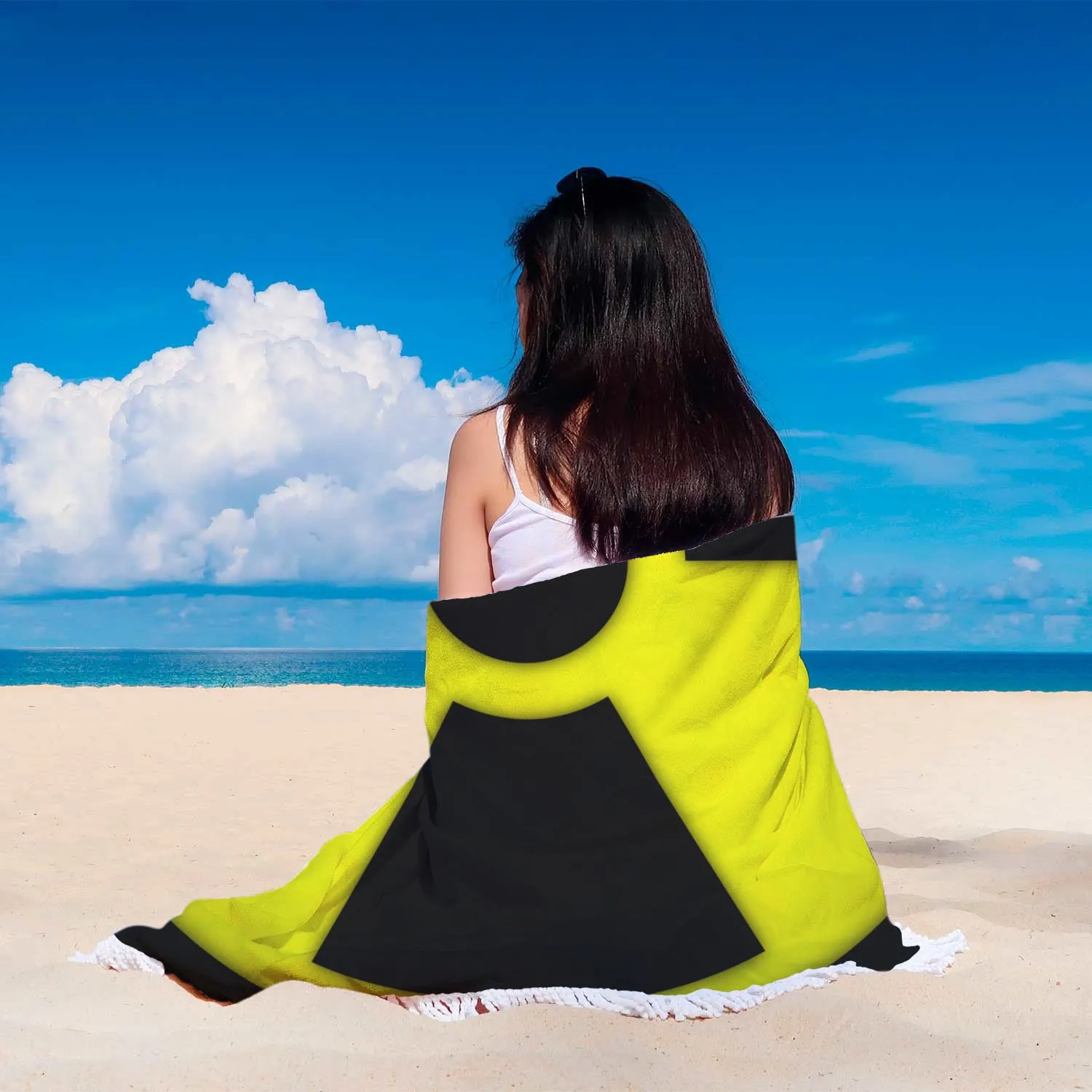 Round Beach Blanket Radiation Warning Symbol