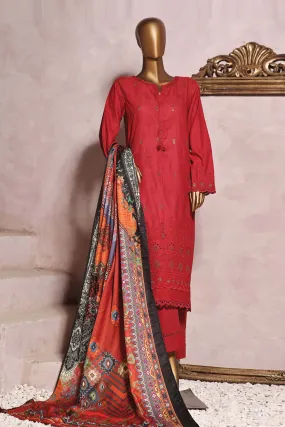 Sada Bahar Stitched 3 Piece Karandi Emb Shawl Vol 02 Collection'2023-KCK-Maroon