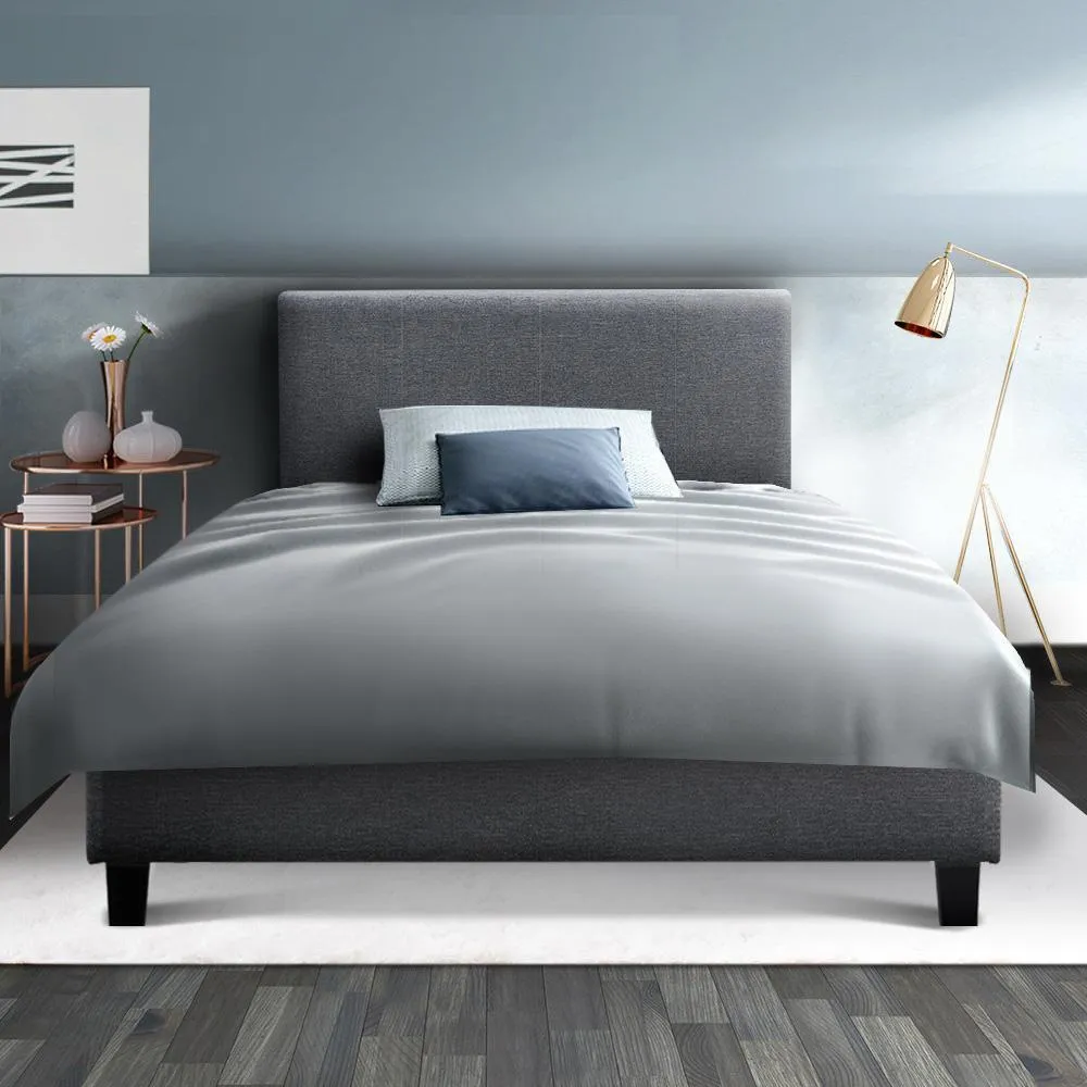 Single Package | Coogee Bed Grey & Glay Bonnell Spring Mattress (Medium Firm)