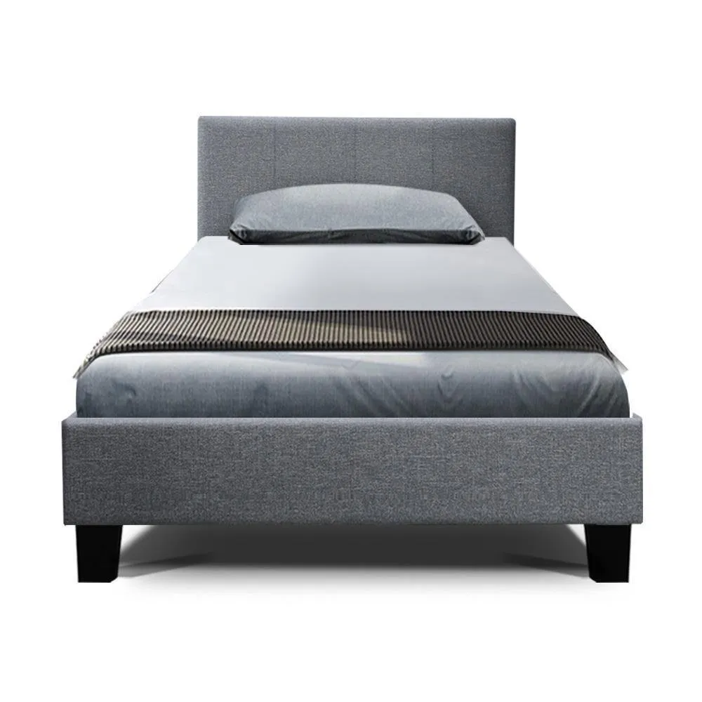 Single Package | Coogee Bed Grey & Glay Bonnell Spring Mattress (Medium Firm)