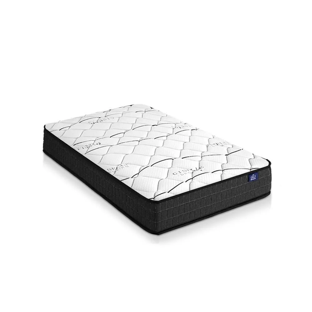 Single Package | Coogee Bed Grey & Glay Bonnell Spring Mattress (Medium Firm)