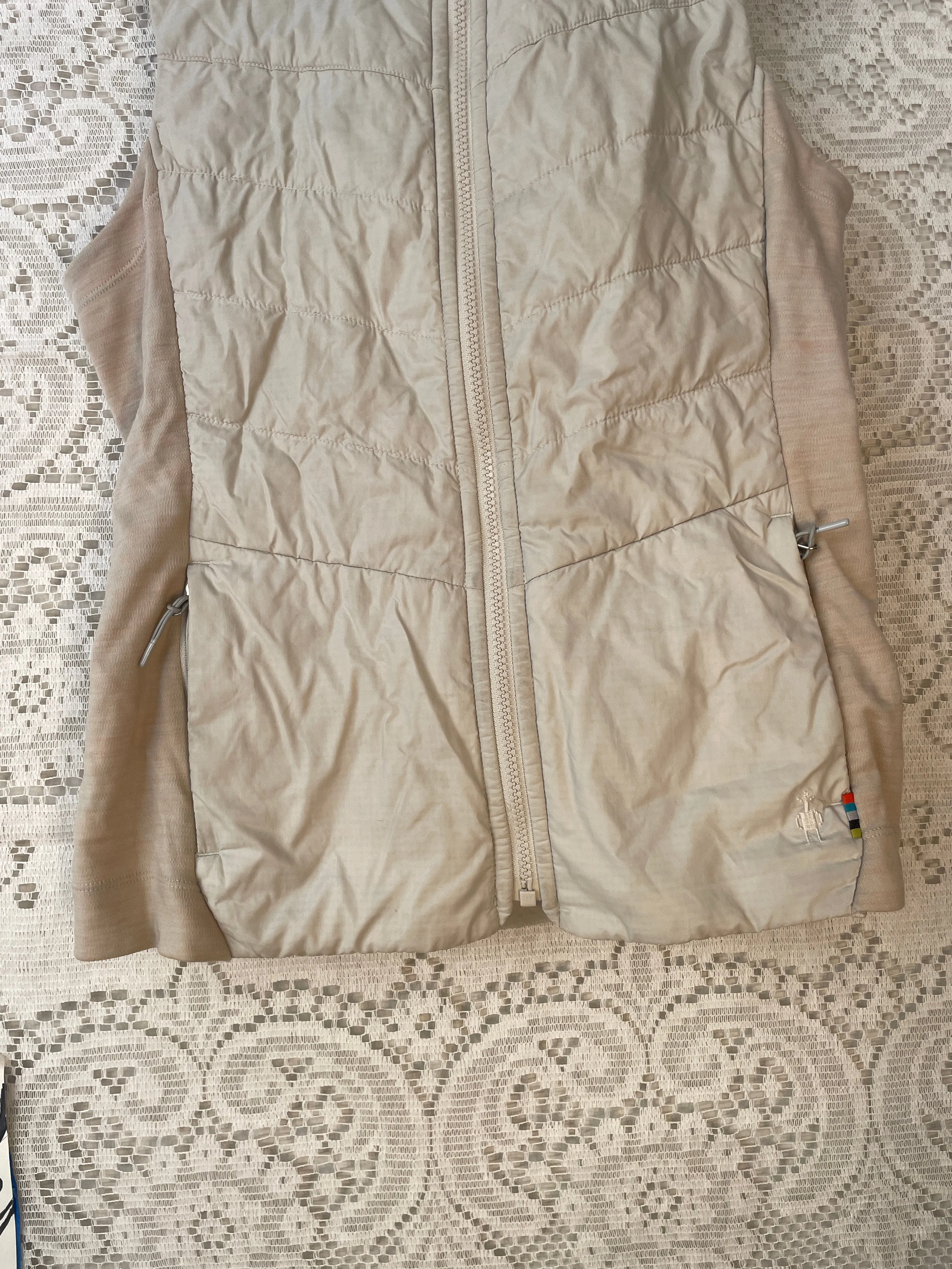 Smartwool Women Small Vest Smartloft Full Zip Gray Wool Hybrid Hood