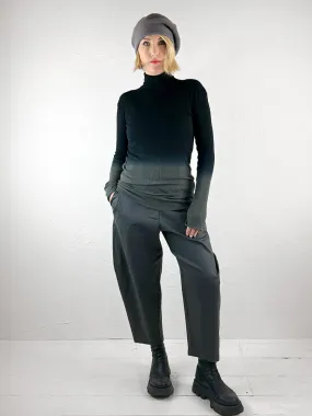 Sort Aarhus Two Tone Turtleneck Top