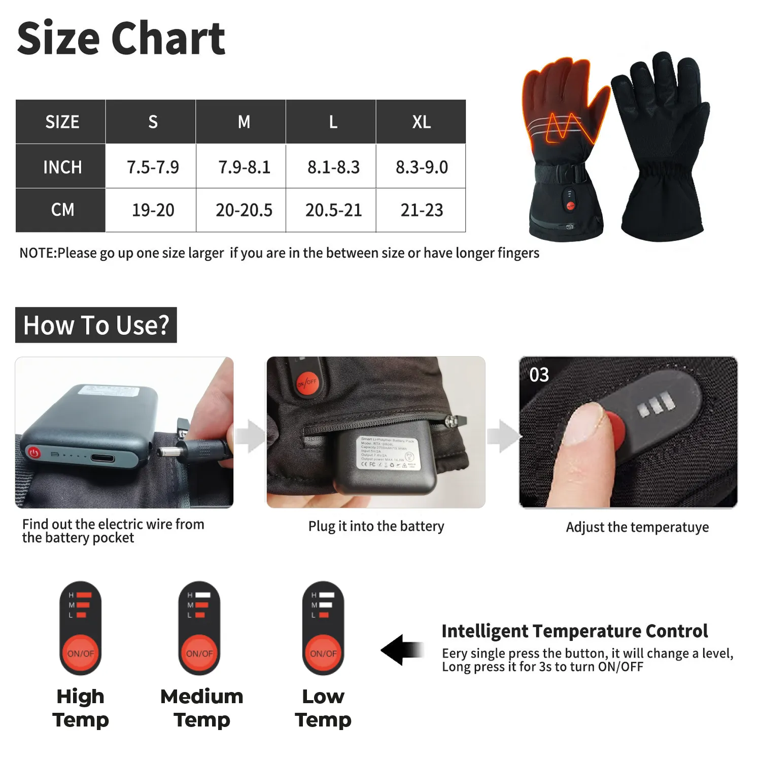 Super Therma Heated Gloves for Men Women, Touchscreen Waterproof Rechargeable