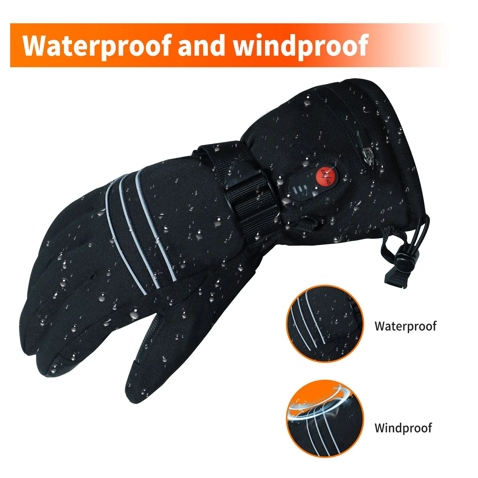 Super Therma Heated Gloves for Men Women, Touchscreen Waterproof Rechargeable