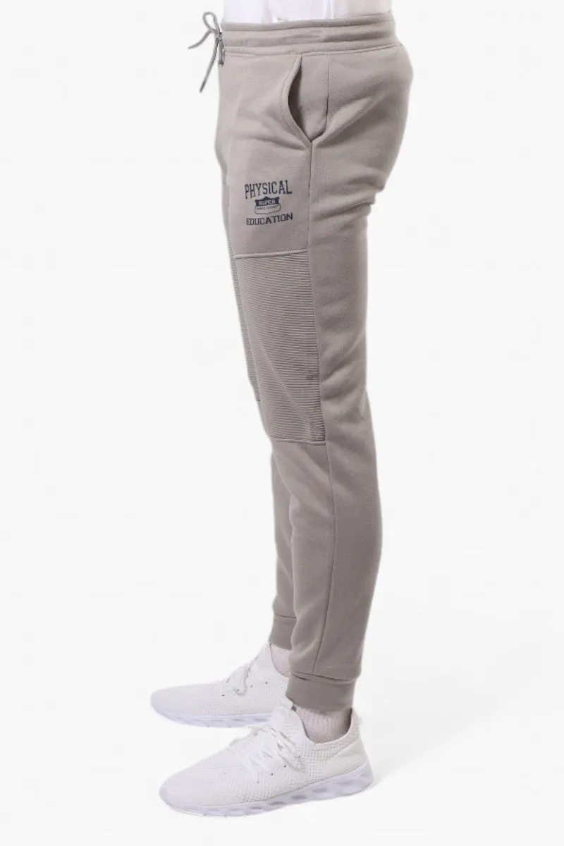 Super Triple Goose Tie Waist Physical Education Print Joggers - Grey
