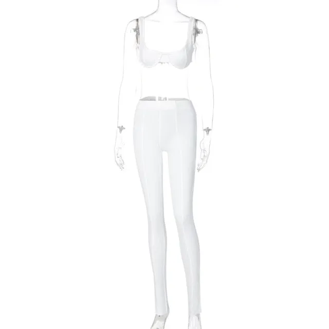 Tank Top & Flare Split Leggings Two-Piece Set