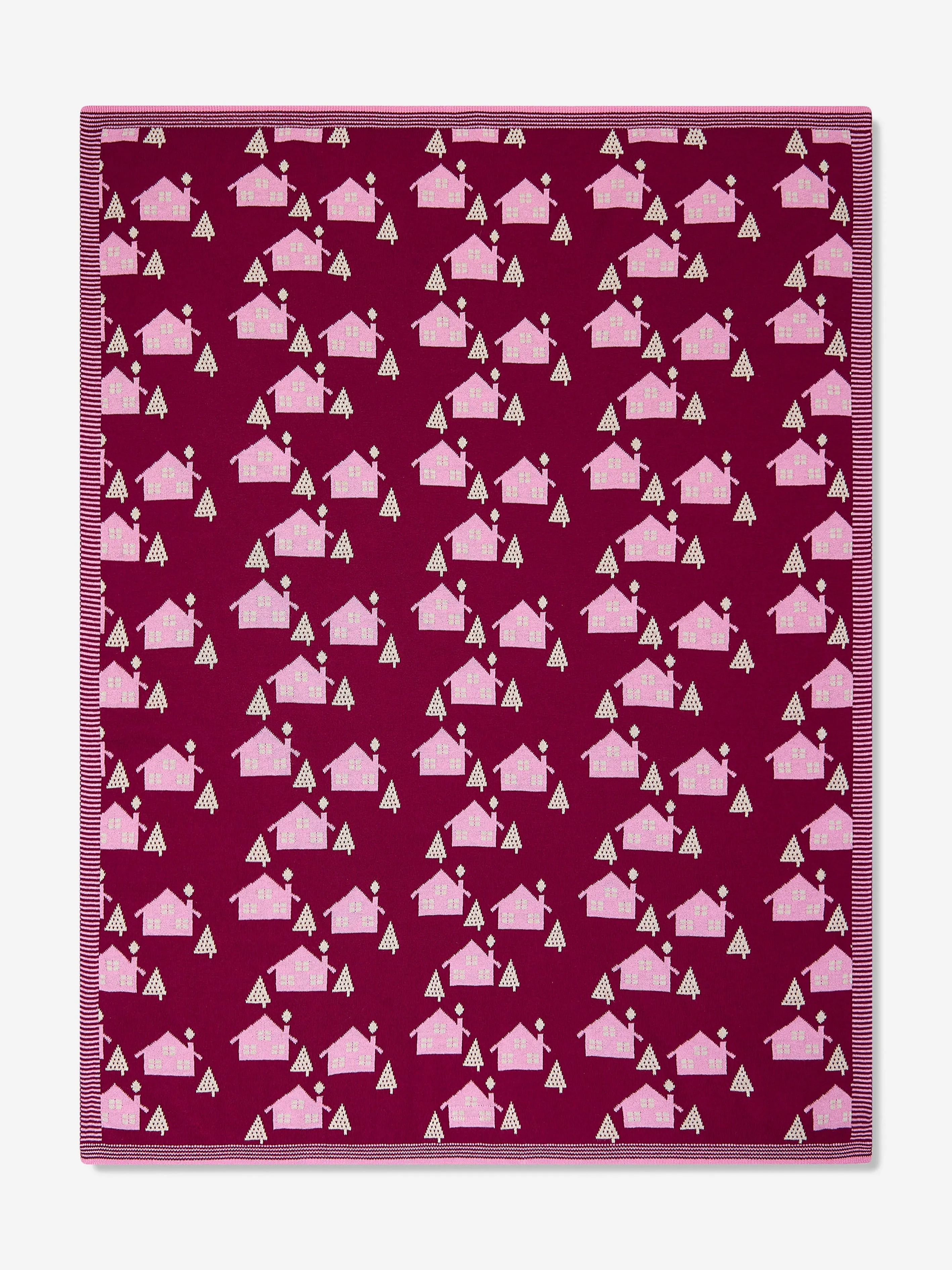 The Bonnie Mob Baby Girls Fawn Cabin Knit Shawl in Purple