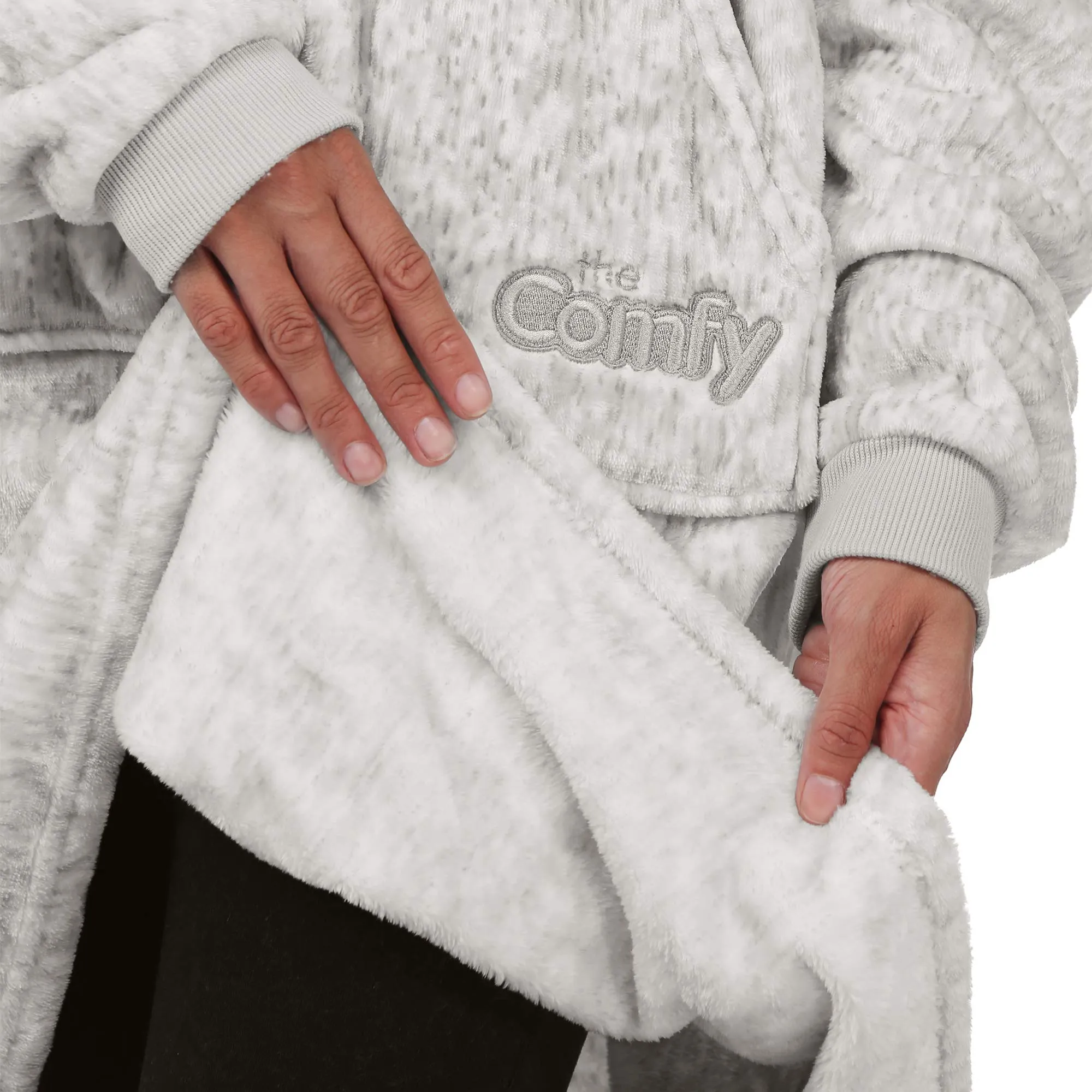 THE COMFY Dream | Oversized Light Microfiber Wearable Blanket, Seen on Shark Tank, One Size Fits All, (Heather Gray)