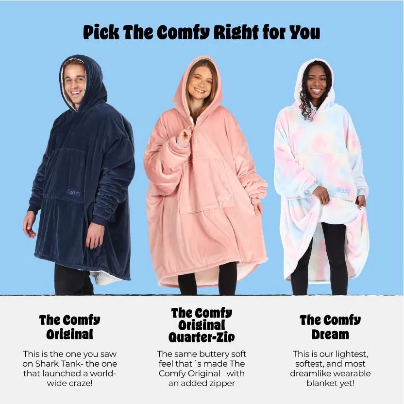 THE COMFY Dream | Oversized Light Microfiber Wearable Blanket, Seen on Shark Tank, One Size Fits All, (Heather Gray)