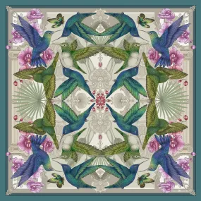 The Hummingbird Temple Silk Scarf | 130x130cm [Preorder]