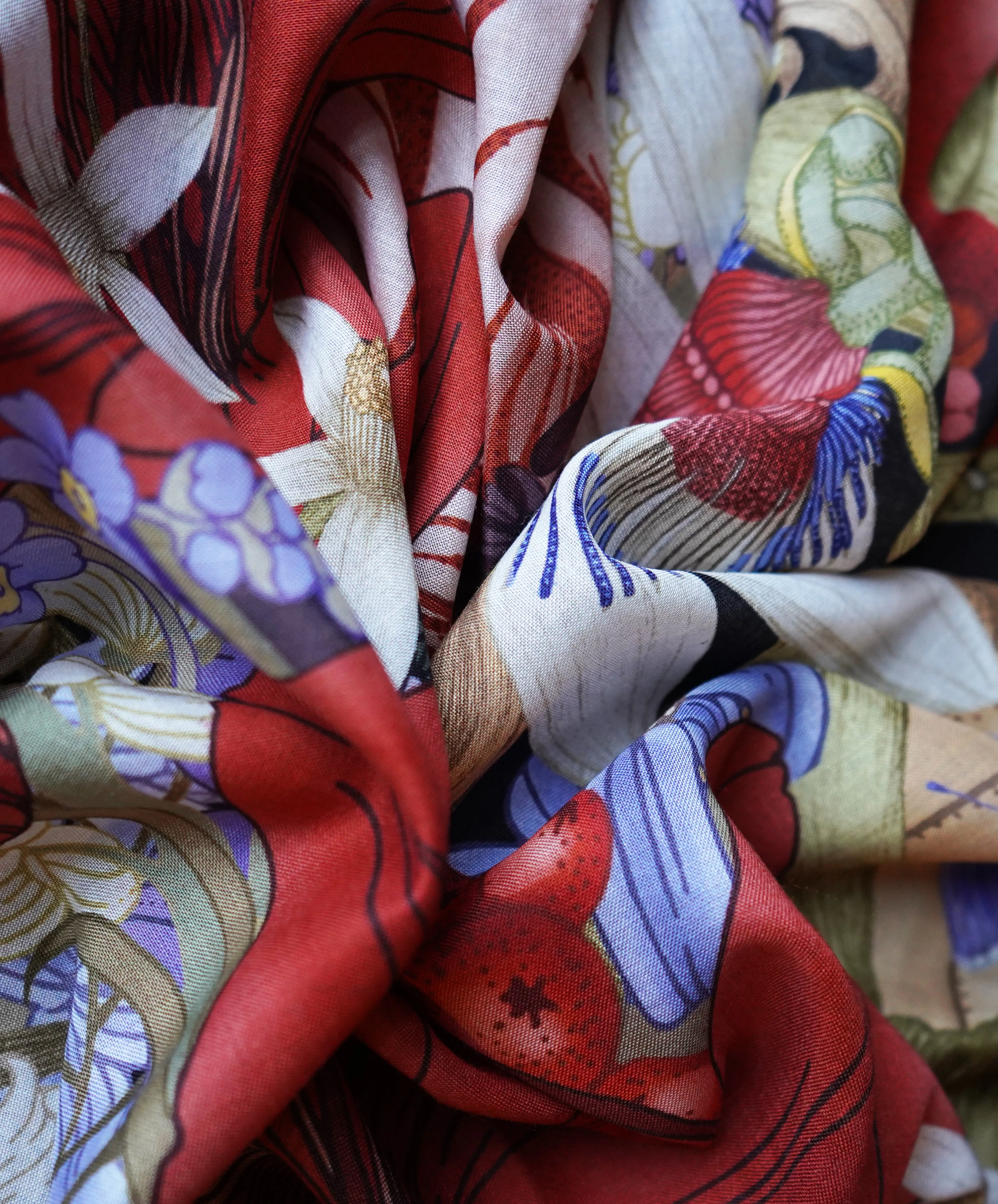The Pomegranate Still Life Scarf | Wool/Silk | 130x130cm [Preorder]