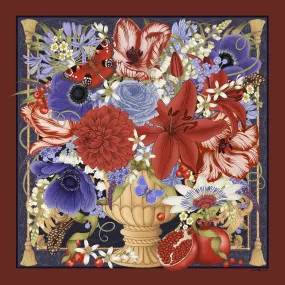 The Pomegranate Still Life Scarf | Wool/Silk | 130x130cm [Preorder]