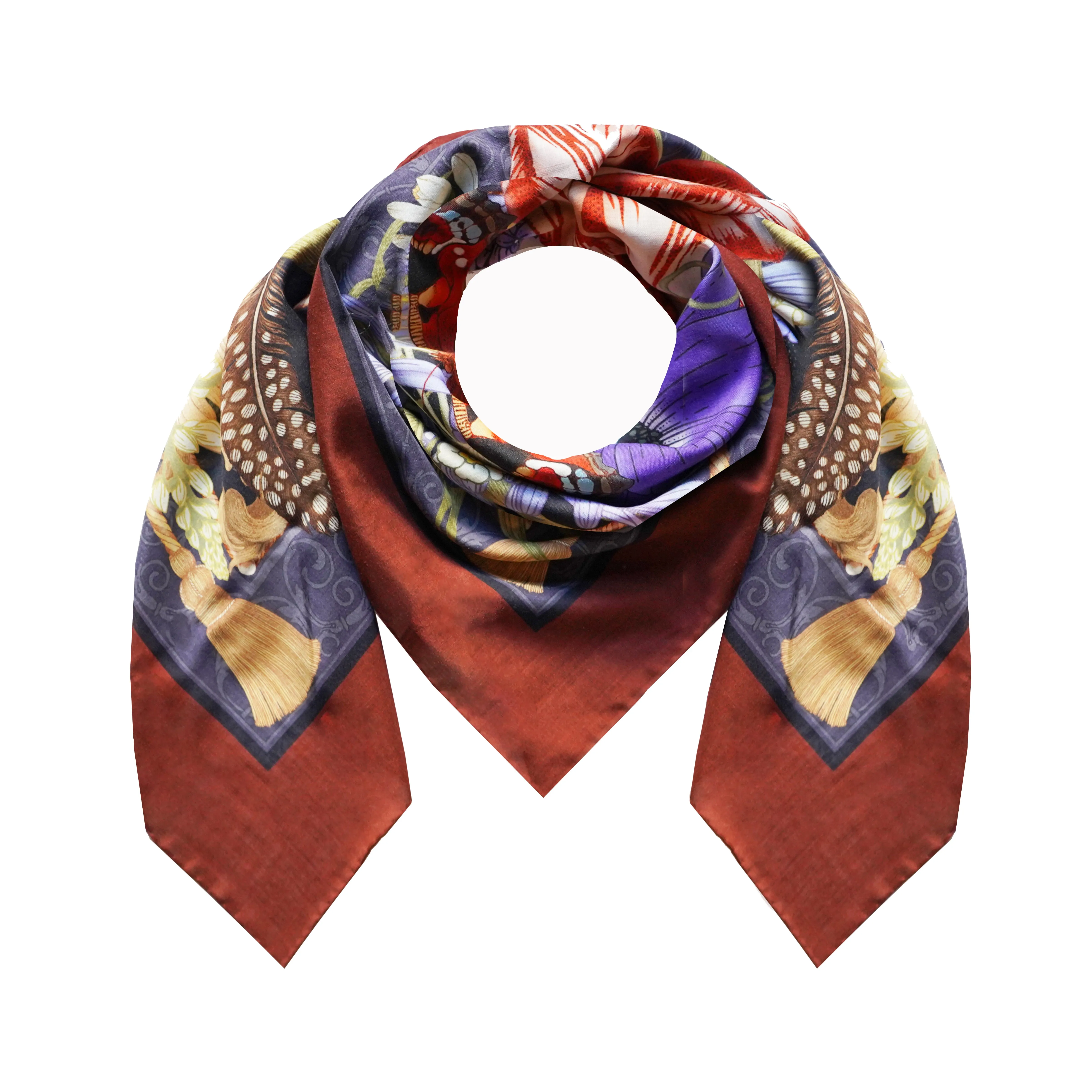The Pomegranate Still Life Scarf | Wool/Silk | 130x130cm [Preorder]