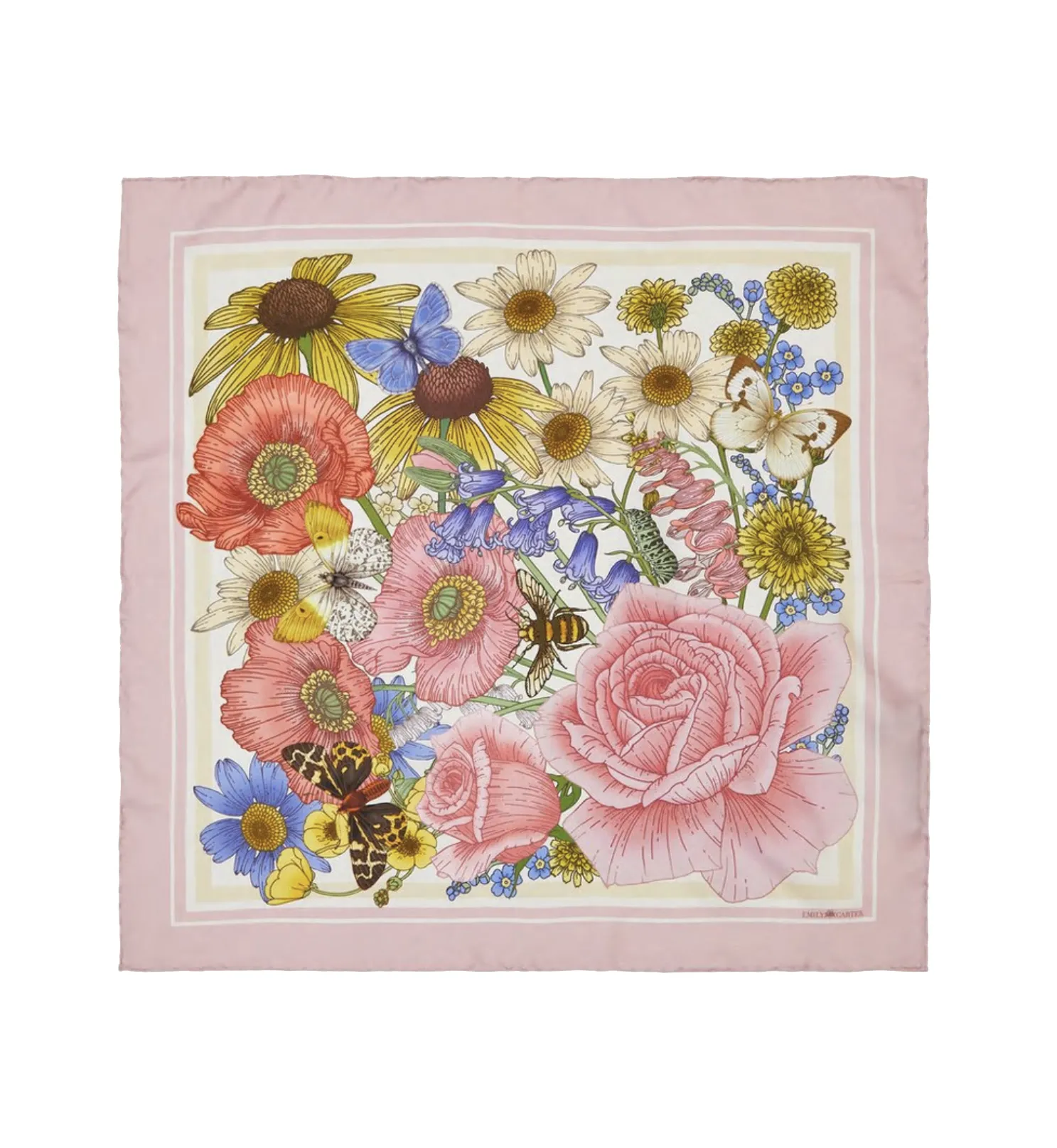 The Rose & Bluebell Silk Scarf | 65x65cm [Preorder]
