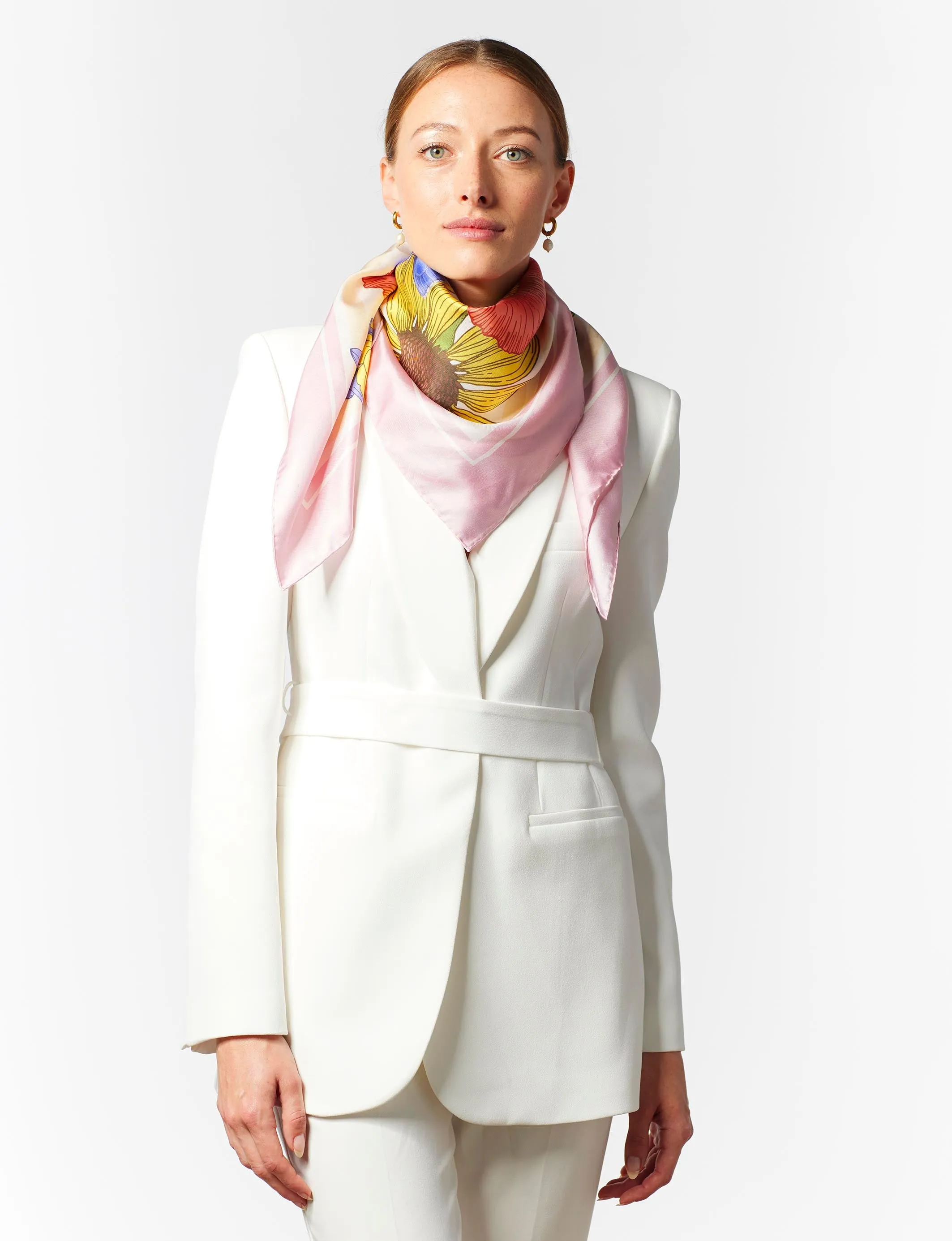 The Rose & Bluebell Silk Scarf | 65x65cm [Preorder]