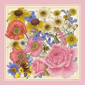 The Rose & Bluebell Silk Scarf | 65x65cm [Preorder]