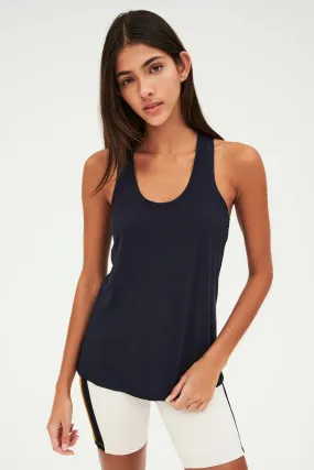 Toni Scoop Neck Jersey Tank, Indigo