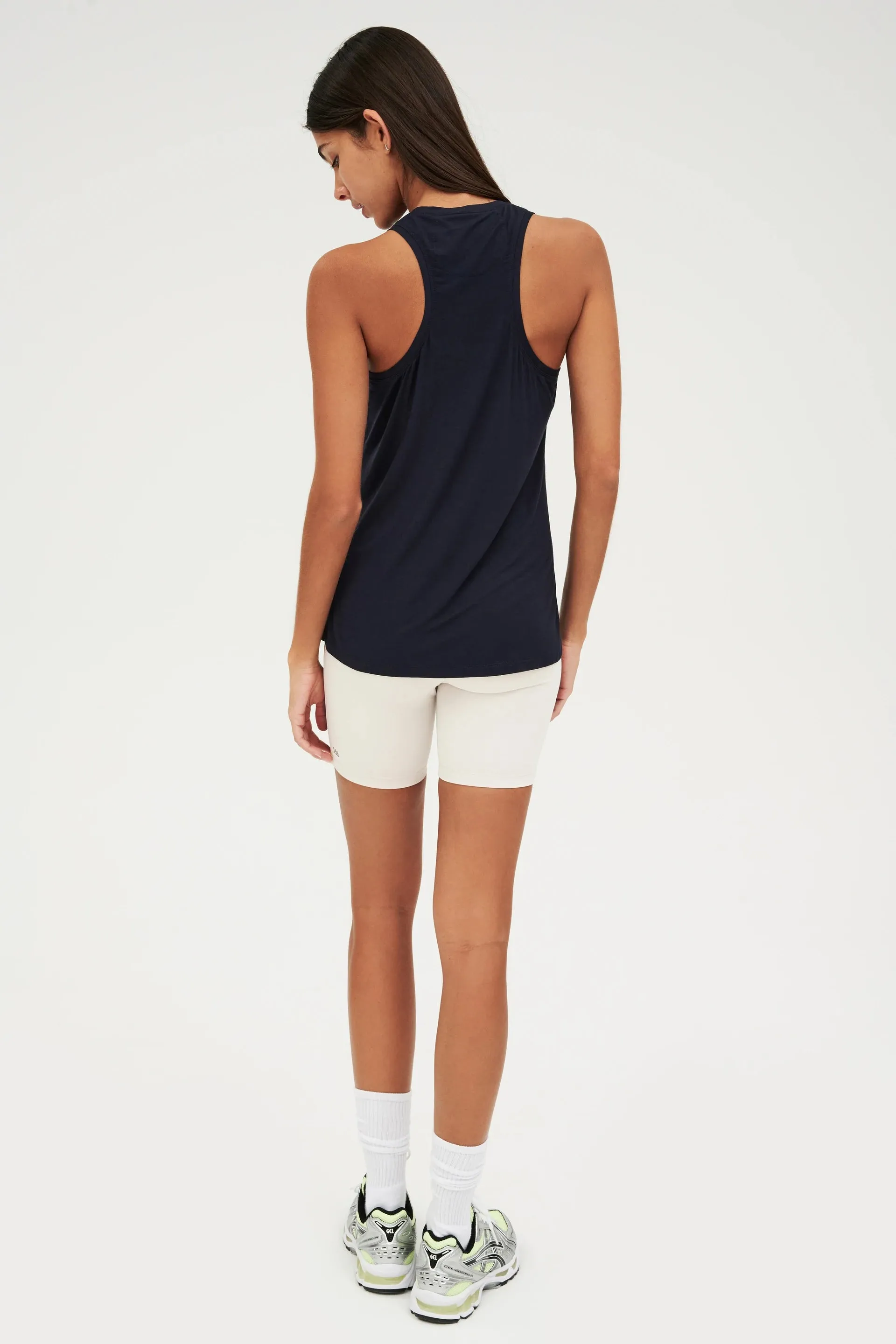 Toni Scoop Neck Jersey Tank, Indigo