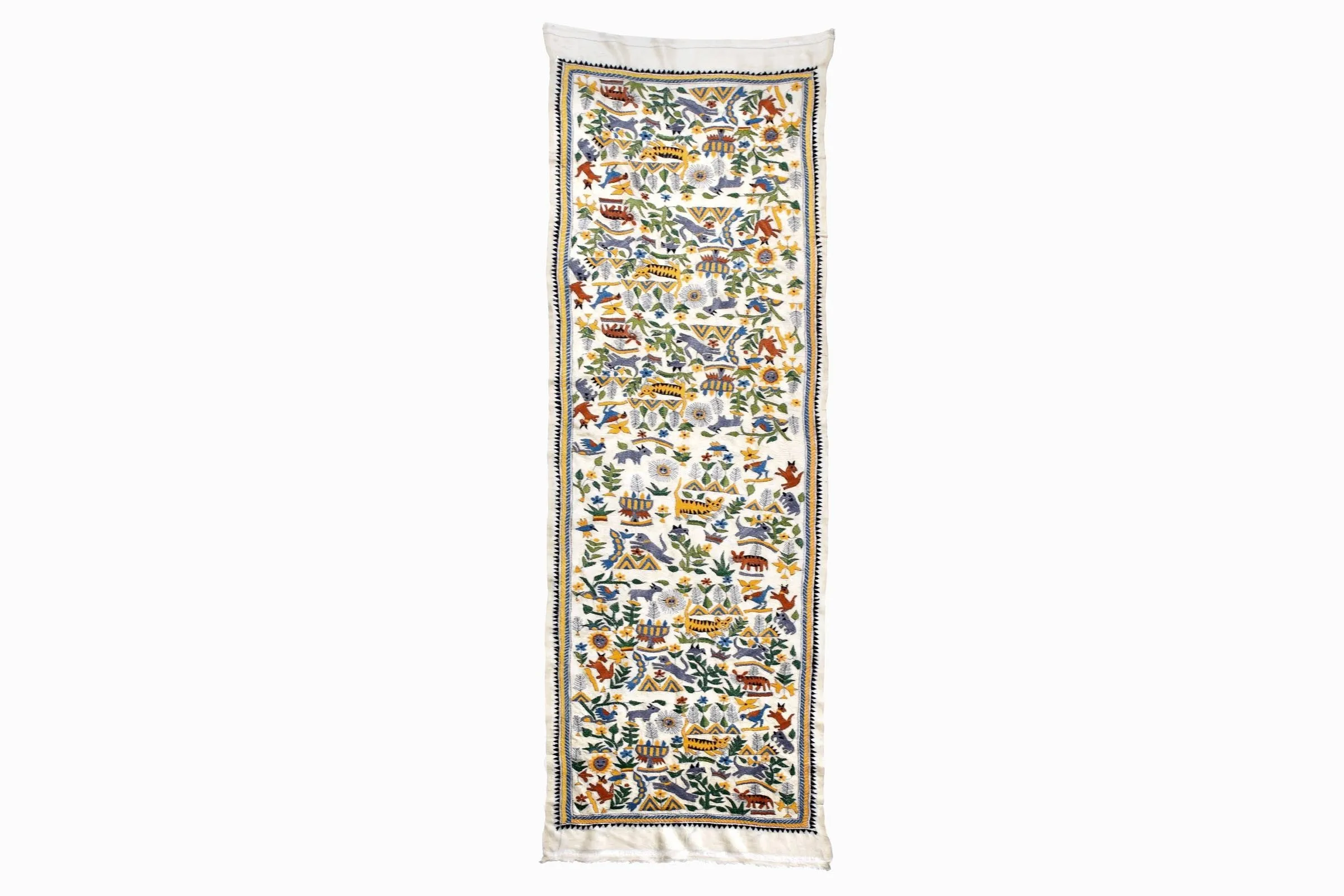 TR1 Indian embroidered silk table runner