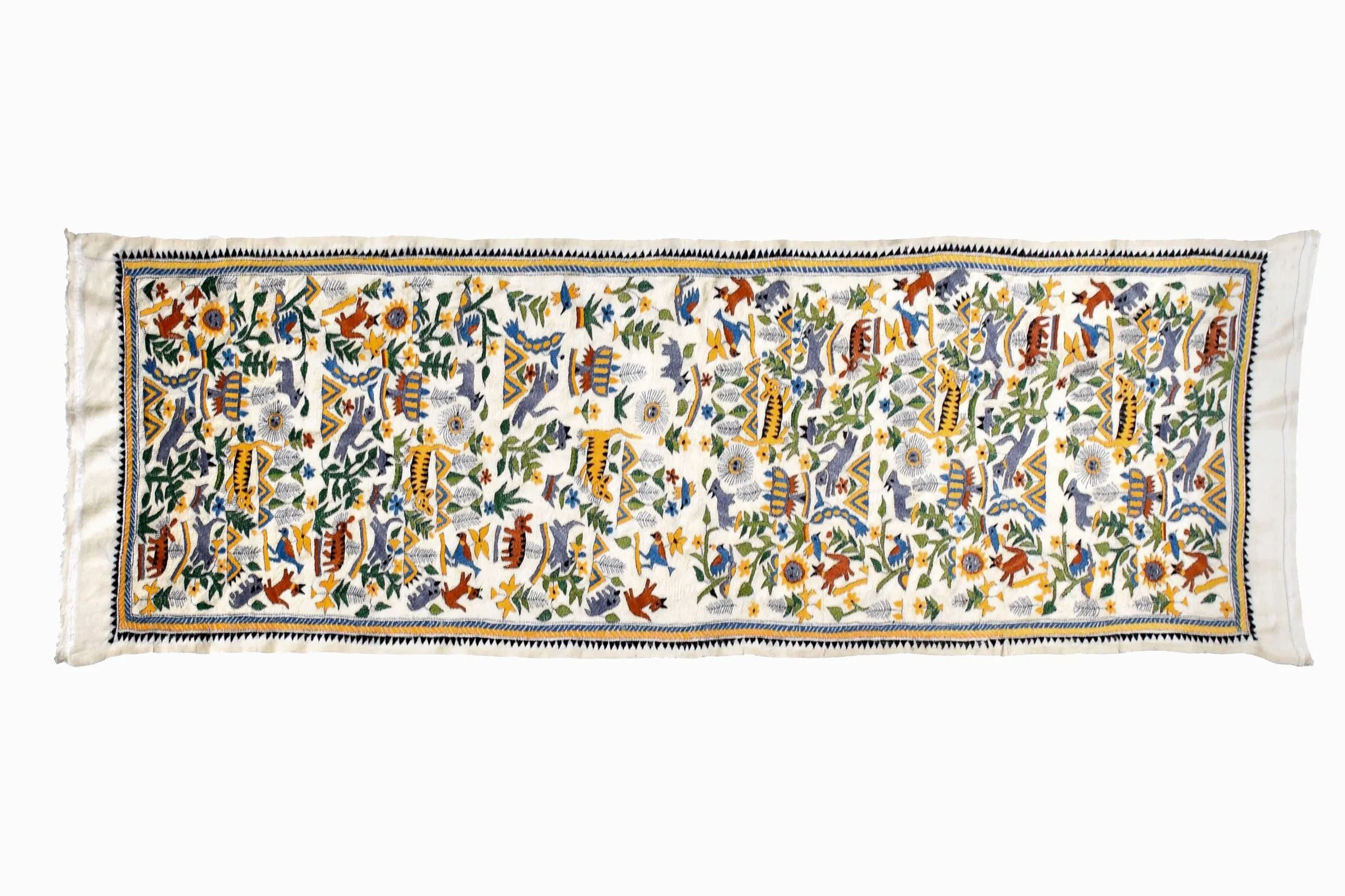 TR1 Indian embroidered silk table runner