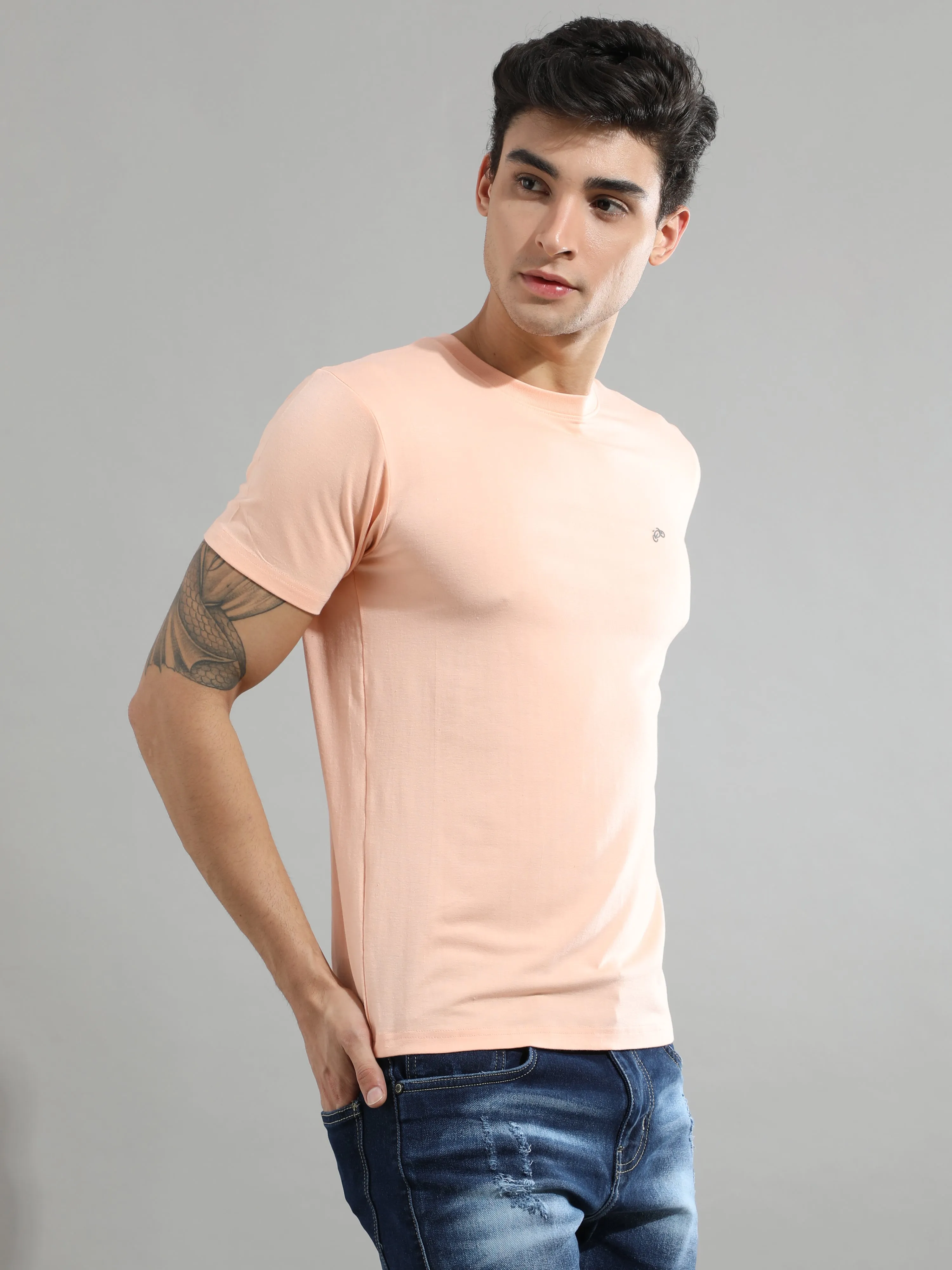 Tropical Peach Bamboo Fabric T-Shirt