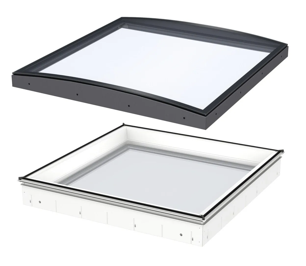 VELUX CVU 120090 1093 INTEGRA® SOLAR Curved Glass Rooflight Package 120 x 90 cm (Including CVU Double Glazed Base & ISU Curved Glass Top Cover)