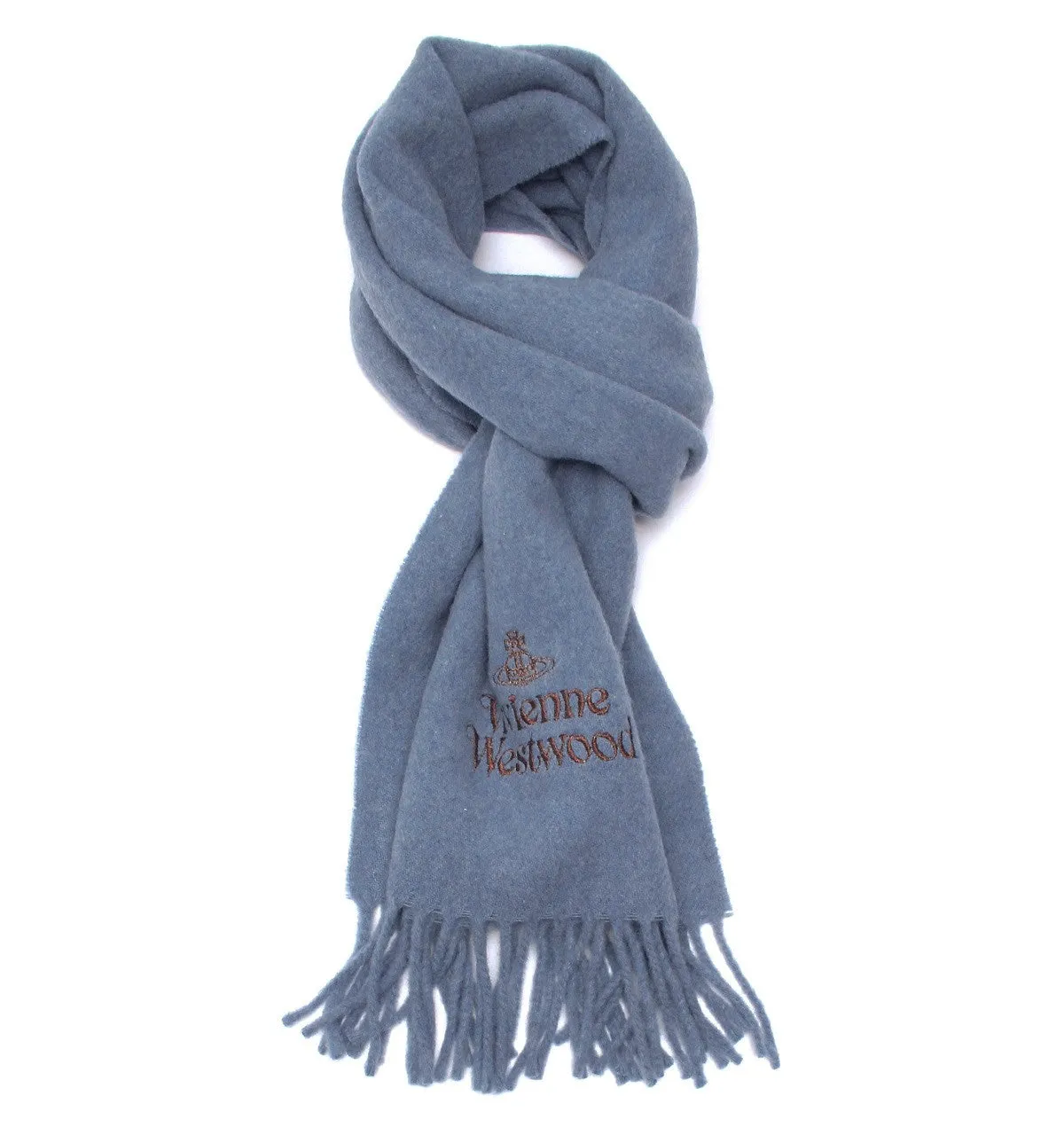 VIVIENNE WESTWOOD SKY BLUE BRUSHED WOOL SCARF unisex ladies men