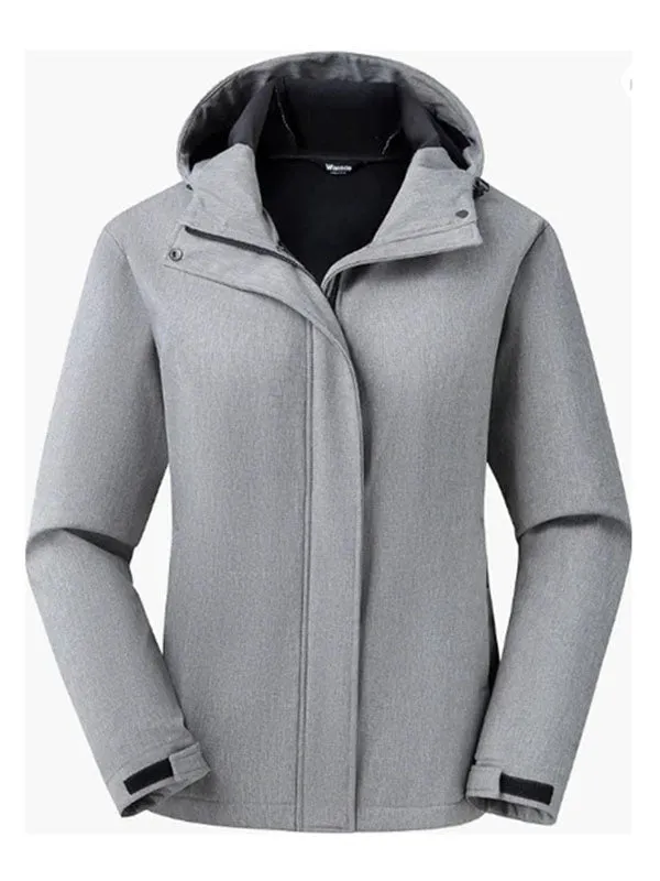 Wantdo Women's Plus Size Softshell Jackets Hooded Warm Fleece Lined Windbreaker
