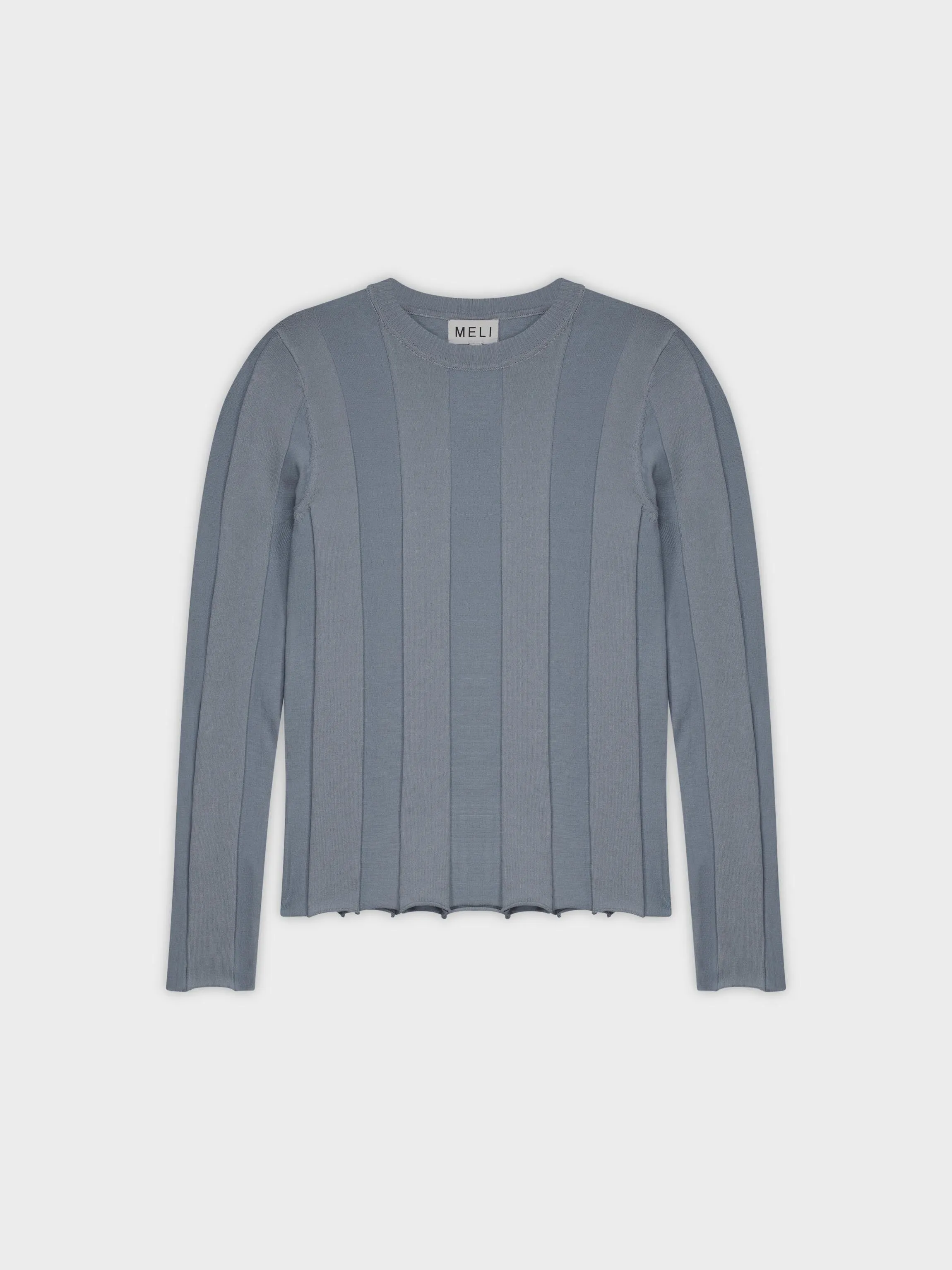 WIDE RIBBED SWEATER-LIGHT BLUE