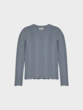 WIDE RIBBED SWEATER-LIGHT BLUE