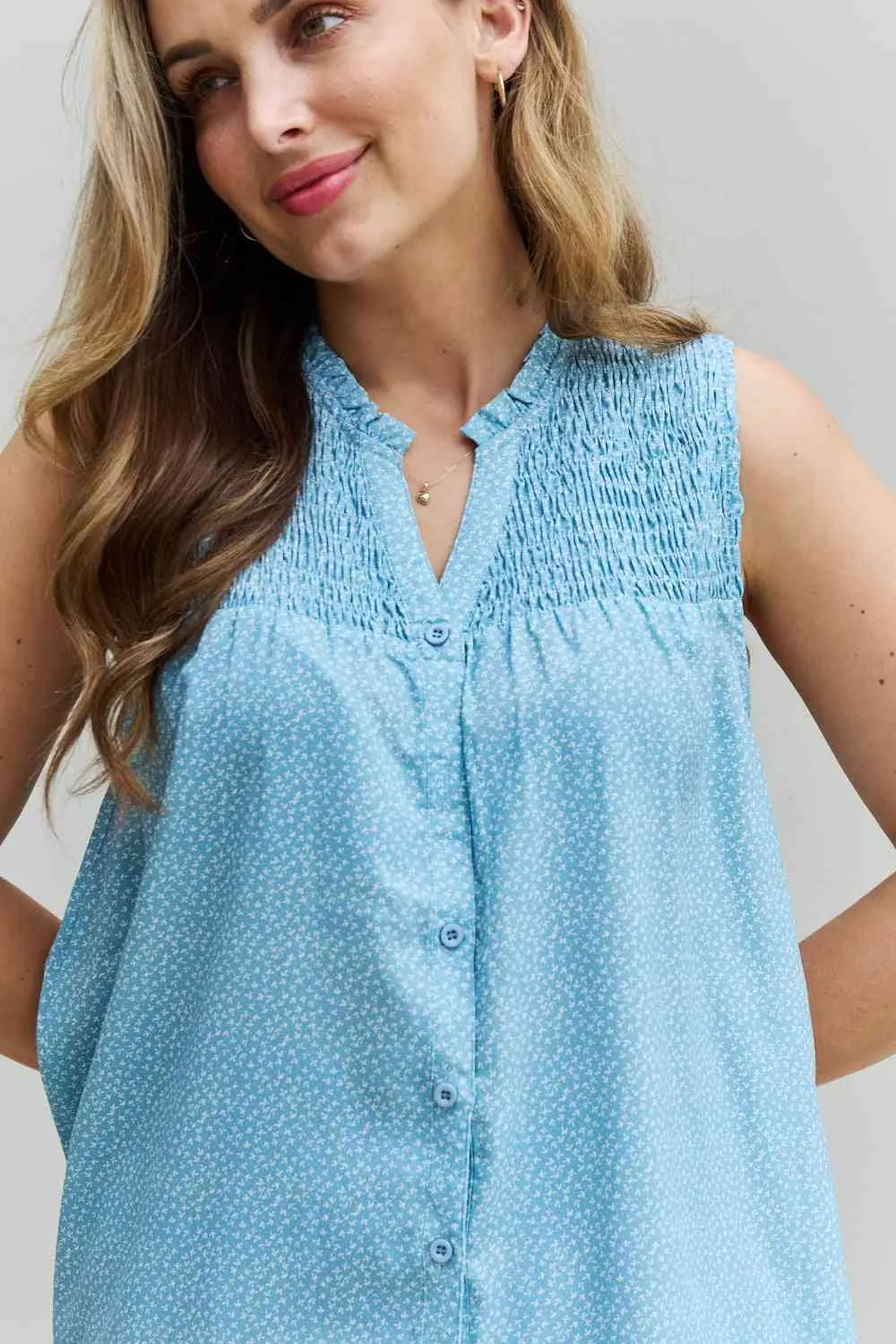 Women's HEYSON She Means Business Full Size Ruffled Floral Flare Shirt