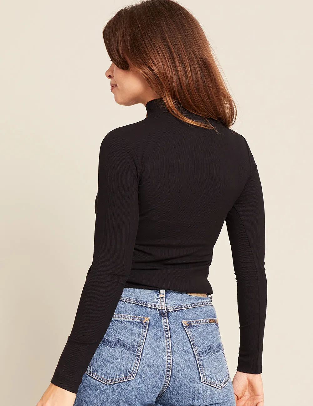 Women's Ribbed Turtleneck Top